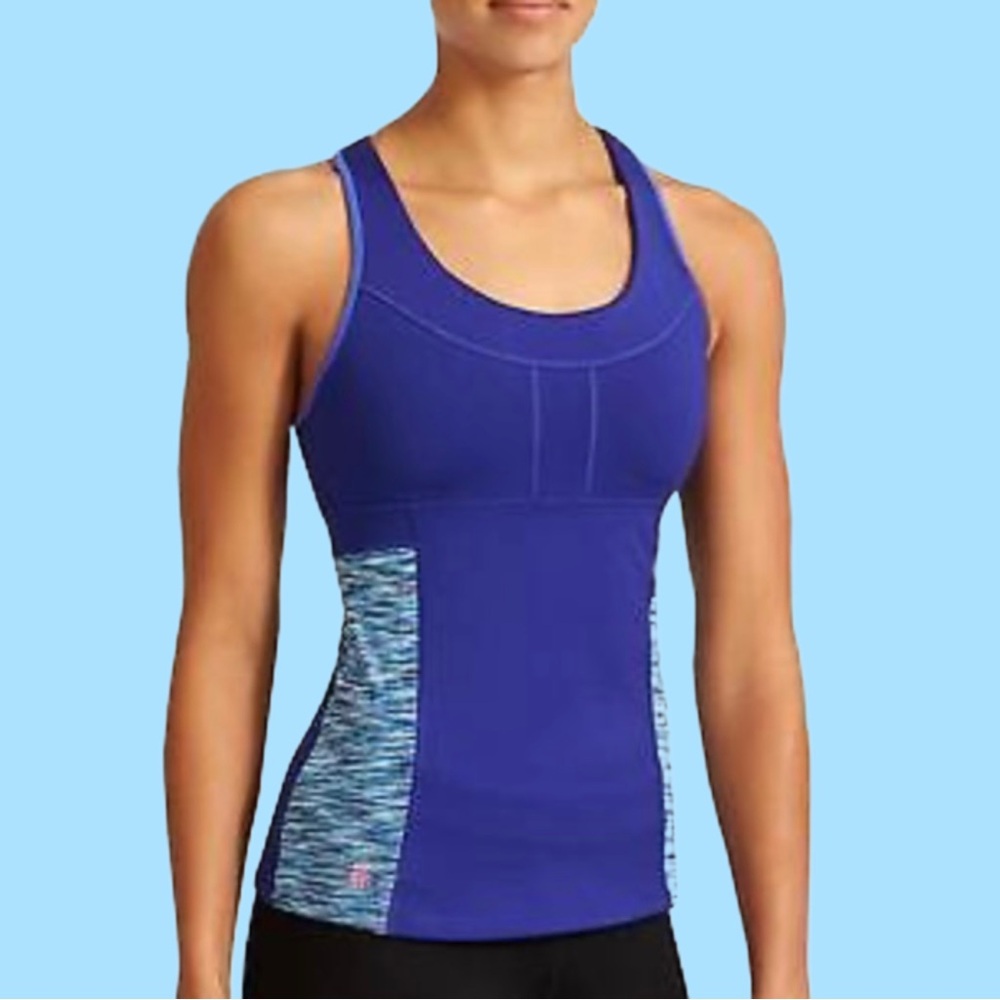 NWT! Athleta High Support All Sport Tank Top Blue Sapphire Pockets Size XL